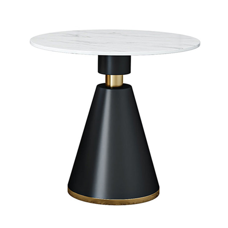 Mesa de cena de piedra sinterizada de lujo tradicional con base de pedestal