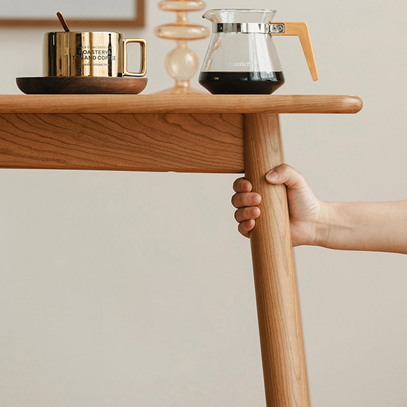 Mesa de comedor de madera maciza rectángulo Mesa interior de cocina moderna con 4 patas