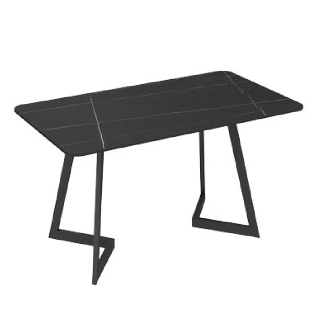 Metal Industrial Rectangle Indoor Table Sintered Stone Table for Kitchen and Dining Room