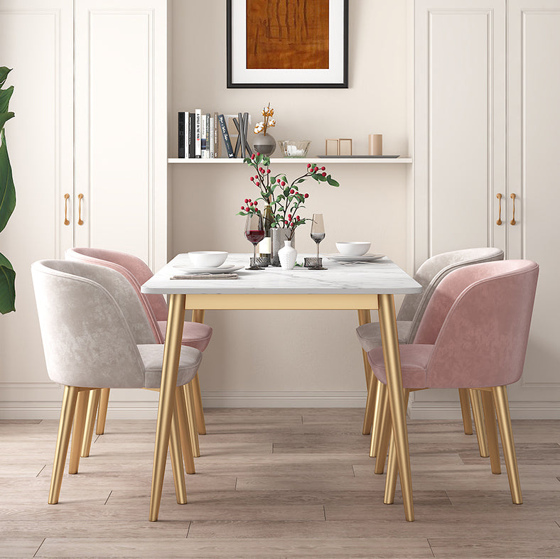 Calco della sala da pranzo tradizionale del rettangolo di 4 piedi di 4 piedi Collezione da pranzo in pietra