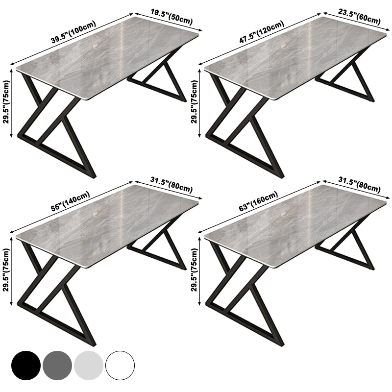 Rectangle Four-Color Dining Table Sintered Stone Table Modern with Double Pedestal