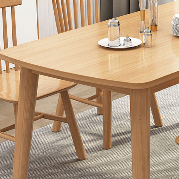Rubberwood Solid Wood Dining Table Simplicity Style Dinette Table for Indoor