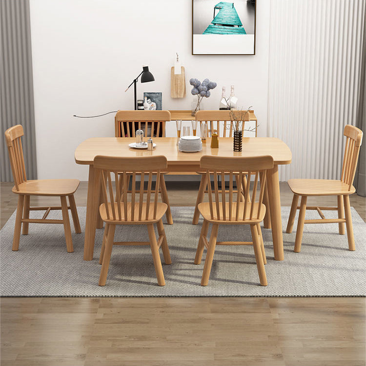 Rubberwood Solid Wood Dining Table Simplicity Style Dinette Table for Indoor