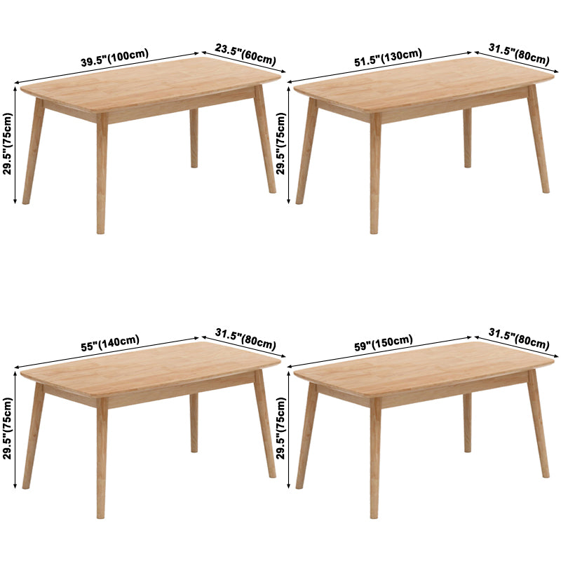 Rubberwood Solid Wood Dining Table Simplicity Style Dinette Table for Indoor