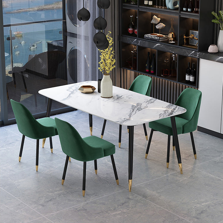 Stone Table Contemporary Style Rectangle Dining Site Table with 4 Legs