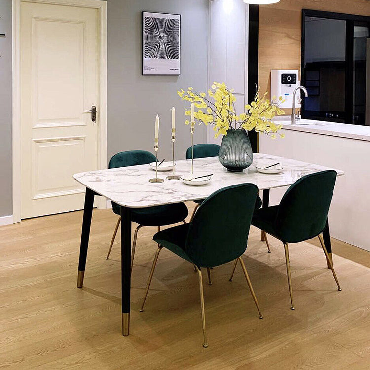 Stone Table Contemporary Style Rectangle Dining Site Table with 4 Legs
