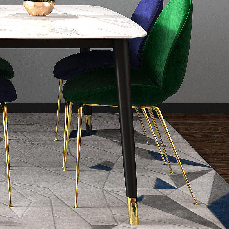 Stone Table Contemporary Style Rectangle Dining Site Table with 4 Legs