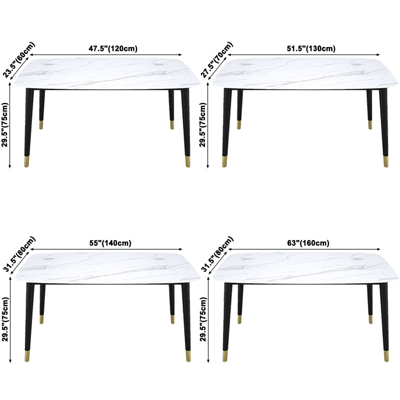 Stone Table Contemporary Style Rectangle Dining Site Table with 4 Legs