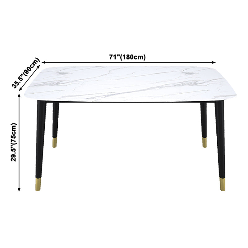 Stone Table Contemporary Style Rectangle Dining Site Table with 4 Legs
