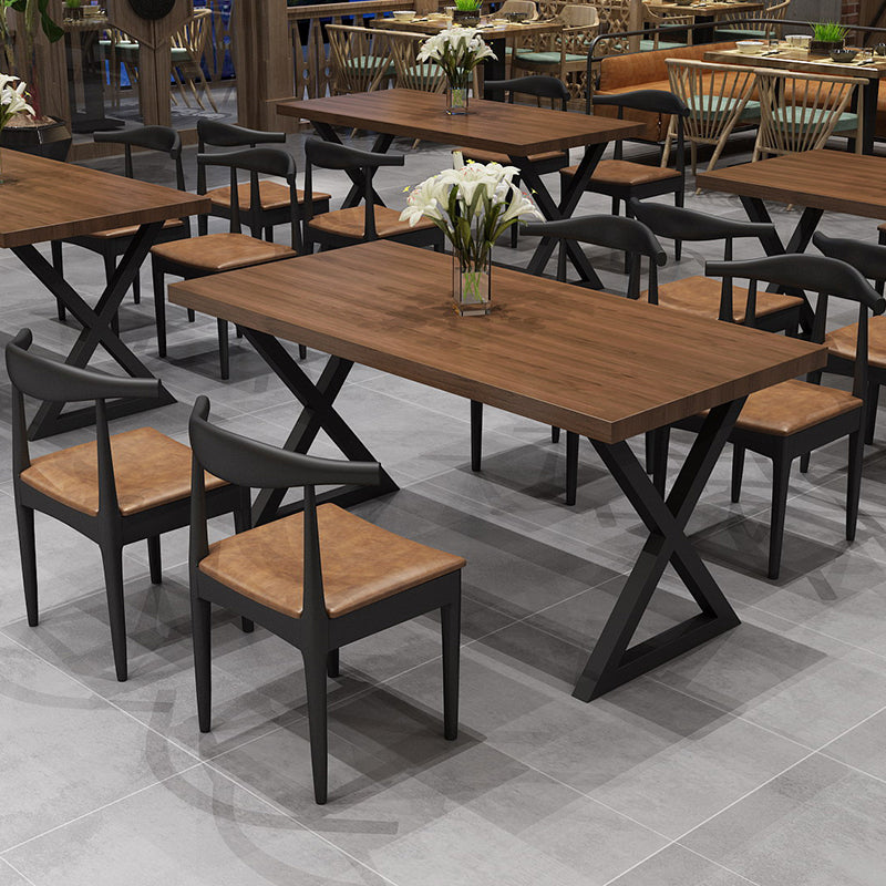Mesa de cocina de la sala de la cena de madera maciza industrial para el comedor