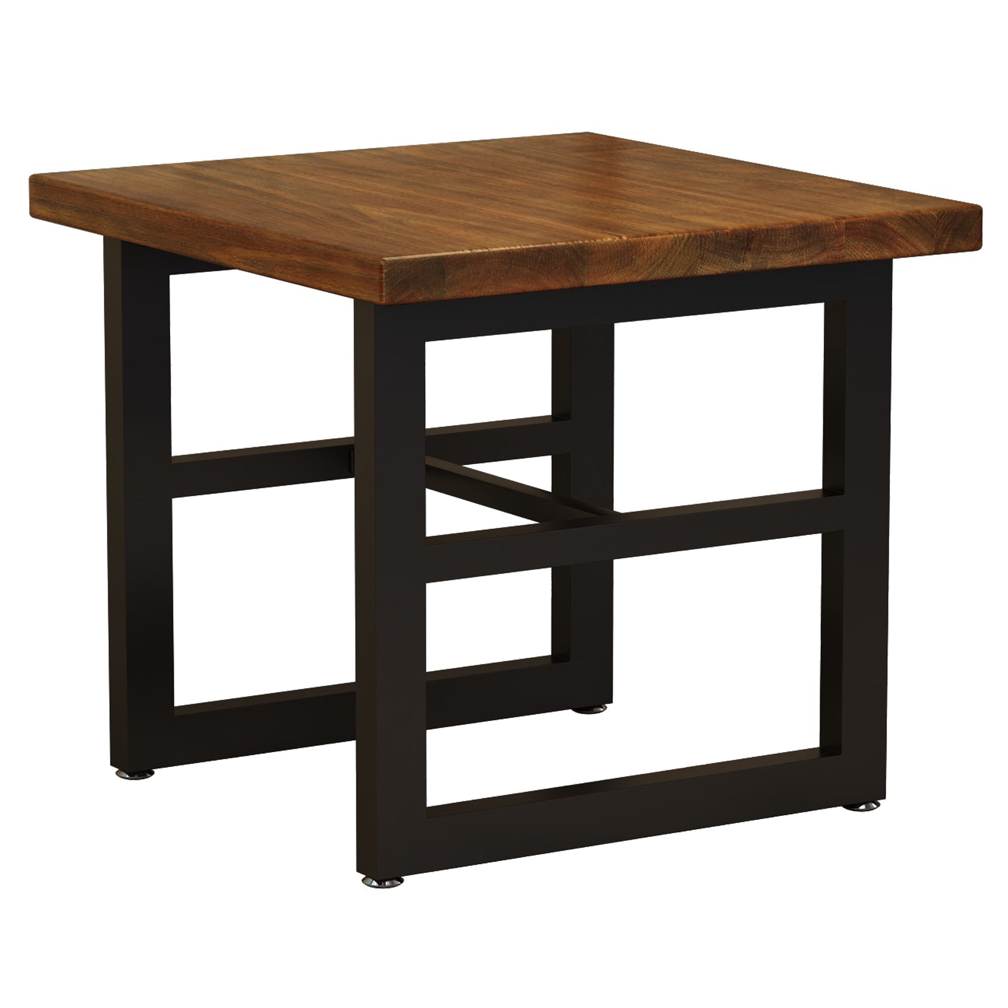 Mesa de comedor de madera sólida industrial mesa de comedor de base de caballete para el hogar