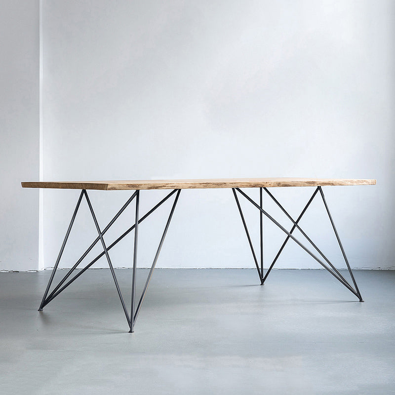 Traditional Luxury Rectangle Dining Room Table Solid Wood Table with 4 Legs