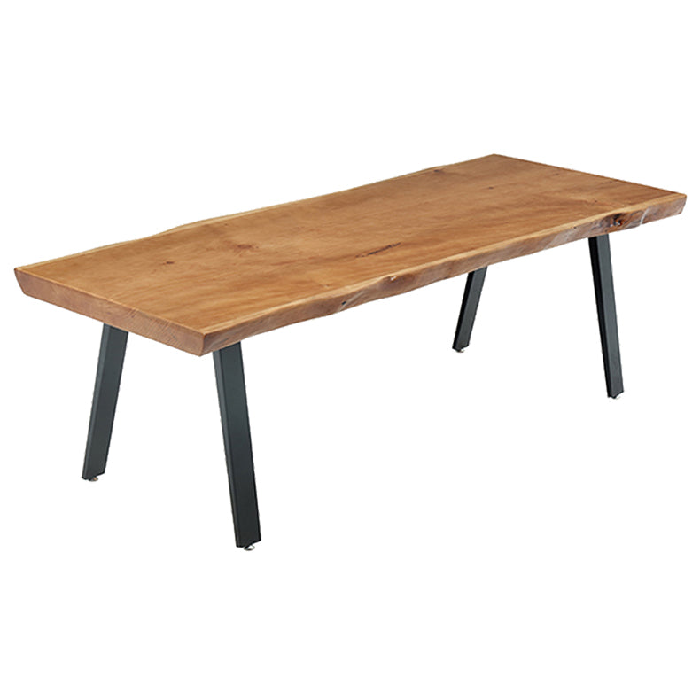 Forme rectangle 4 jambes table à manger industrielle Couleur en bois Tableau fixe de bois massif