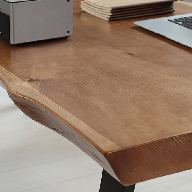 Forme rectangle 4 jambes table à manger industrielle Couleur en bois Tableau fixe de bois massif