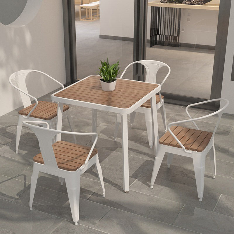 Industrial Style Wood Dinner Room Kitchen Table Brown 4 Legs Dining Table