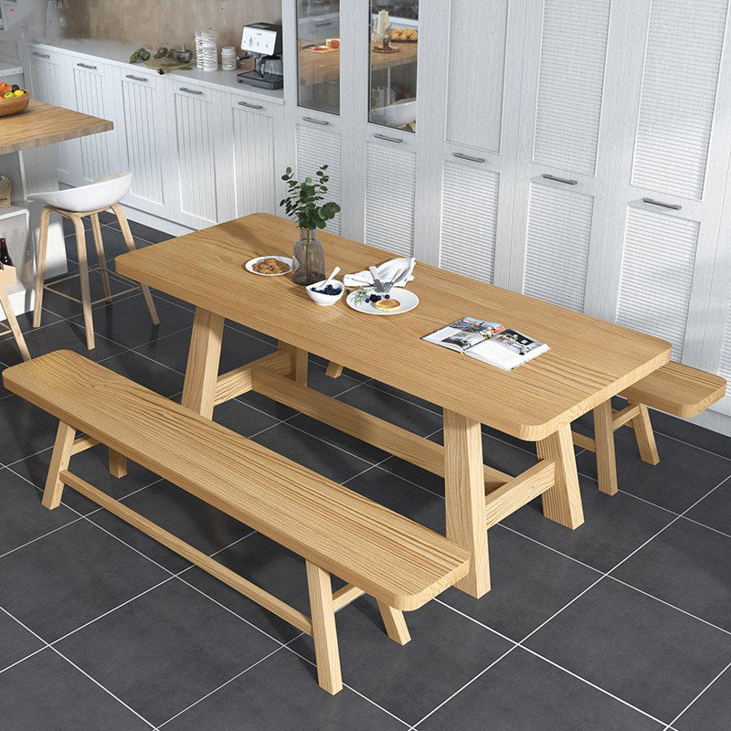 Mesa de comedor rectangular moderno Mesa de comedor de madera sólida para la cocina para la cocina