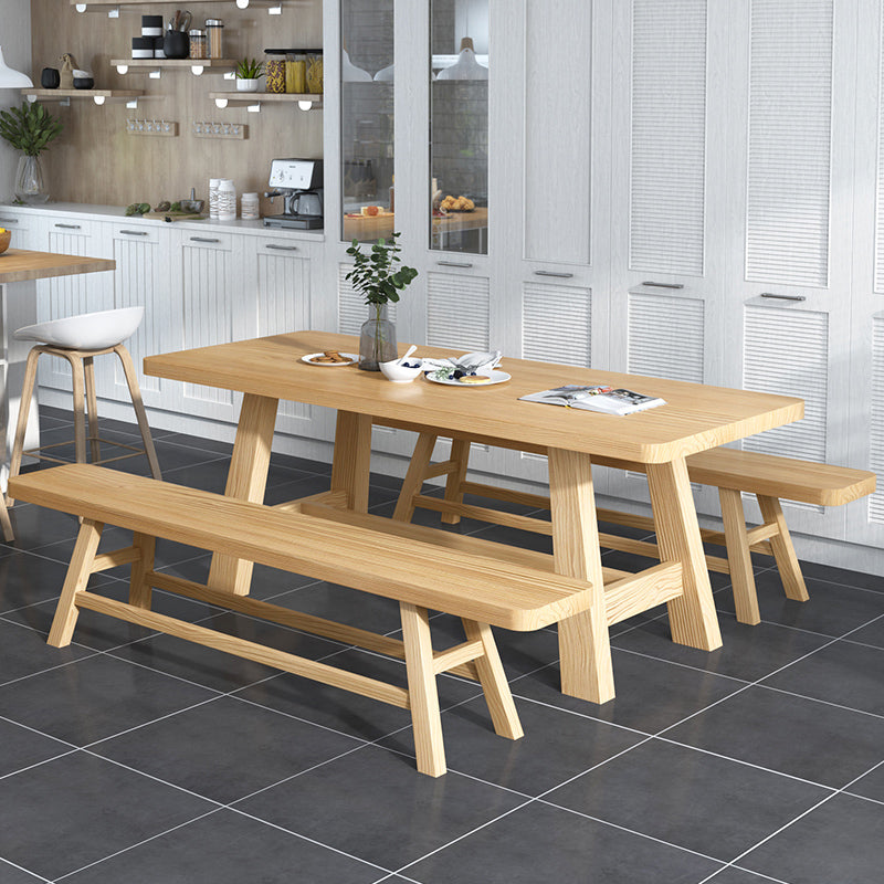 Mesa de comedor rectangular moderno Mesa de comedor de madera sólida para la cocina para la cocina