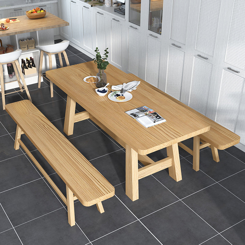 Mesa de comedor rectangular moderno Mesa de comedor de madera sólida para la cocina para la cocina
