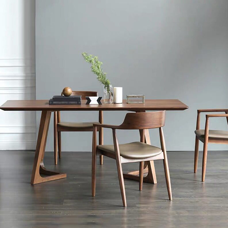 Rechteck minimalistische Esstisch Holzfarbe fester Tisch aus massivem Holz