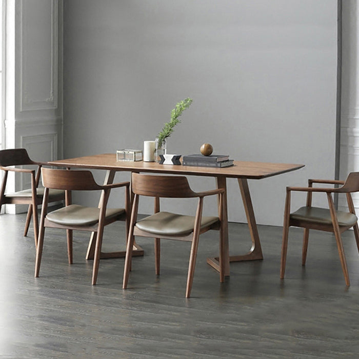 Rechteck minimalistische Esstisch Holzfarbe fester Tisch aus massivem Holz