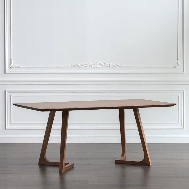 Rechteck minimalistische Esstisch Holzfarbe fester Tisch aus massivem Holz