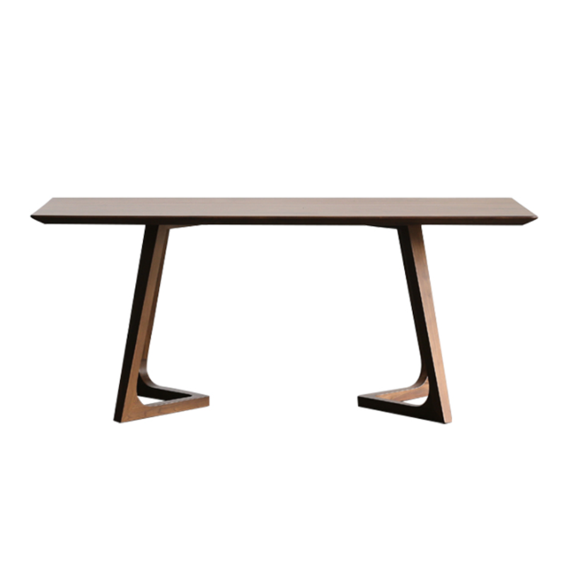 Rechteck minimalistische Esstisch Holzfarbe fester Tisch aus massivem Holz
