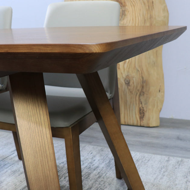 Rechteck minimalistische Esstisch Holzfarbe fester Tisch aus massivem Holz