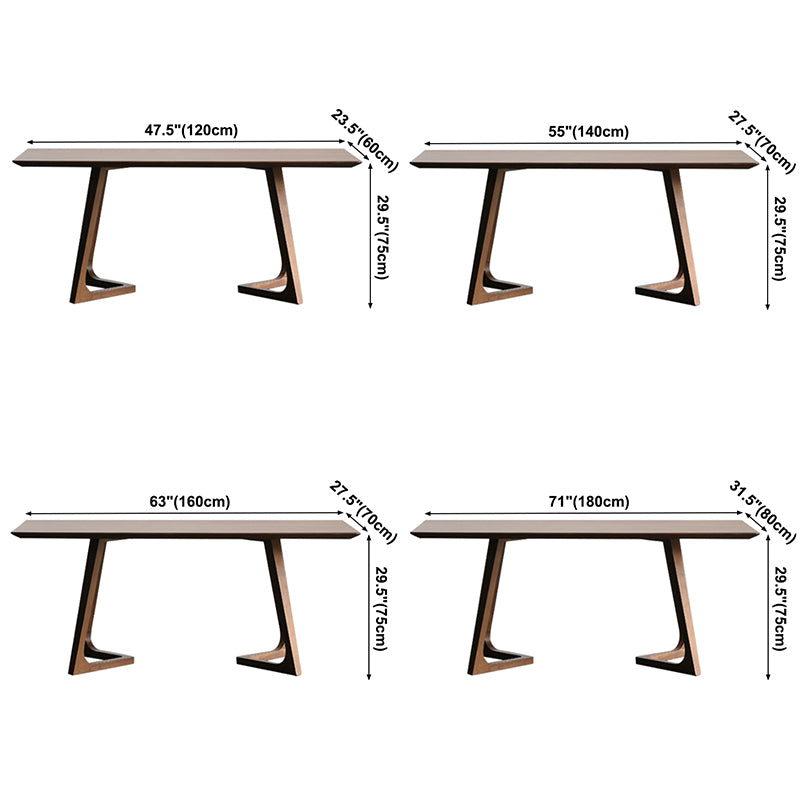 Rechteck minimalistische Esstisch Holzfarbe fester Tisch aus massivem Holz