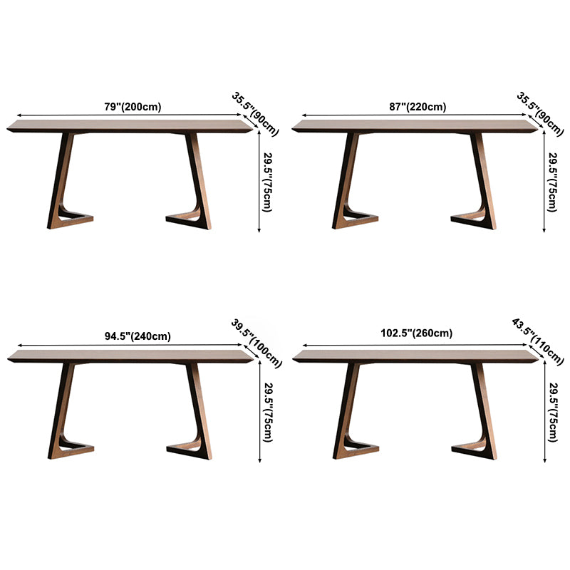 Rechteck minimalistische Esstisch Holzfarbe fester Tisch aus massivem Holz