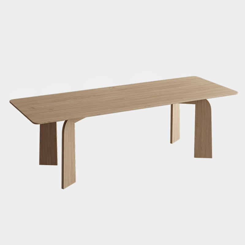 Simple Kitchen Standard Dining Table Solid Wood Khaki Dining Table with 4 Legs Base