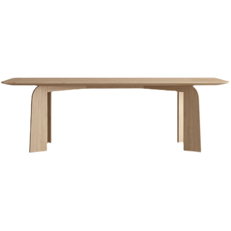 Simple Kitchen Standard Dining Table Solid Wood Khaki Dining Table with 4 Legs Base