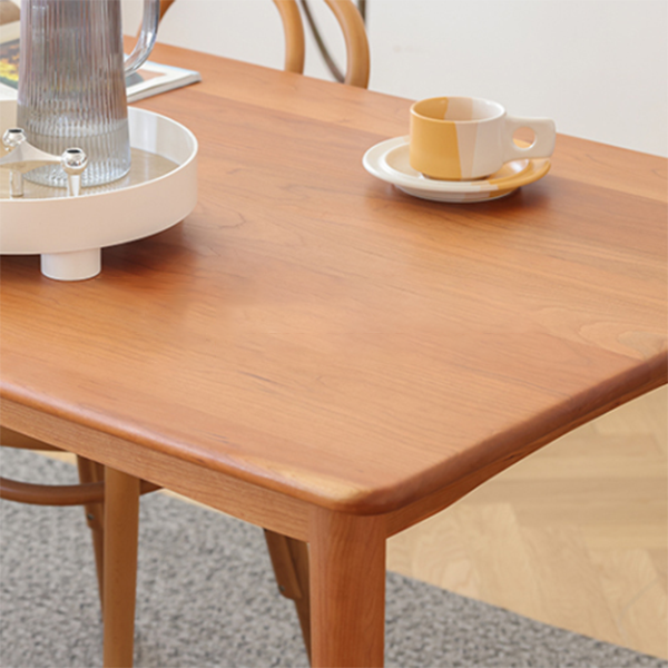 Rechteck Esstisch zeitgenössischer Stil Massivholz Tisch mit 4 Beinen