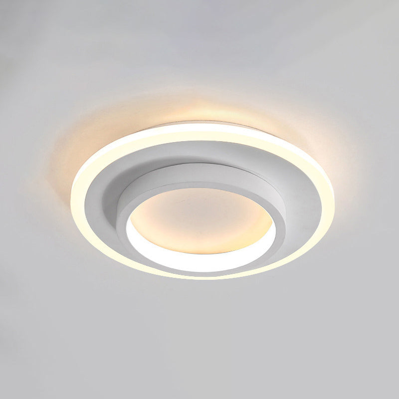 Modern Geometric Ceiling Lamp Aluminium 1 Light Flush Mount with Hole 2.5-4'' Dia