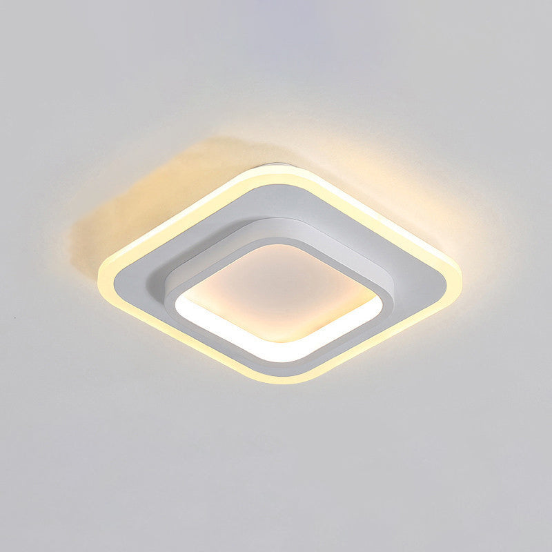 Modern Geometric Ceiling Lamp Aluminium 1 Light Flush Mount with Hole 2.5-4'' Dia