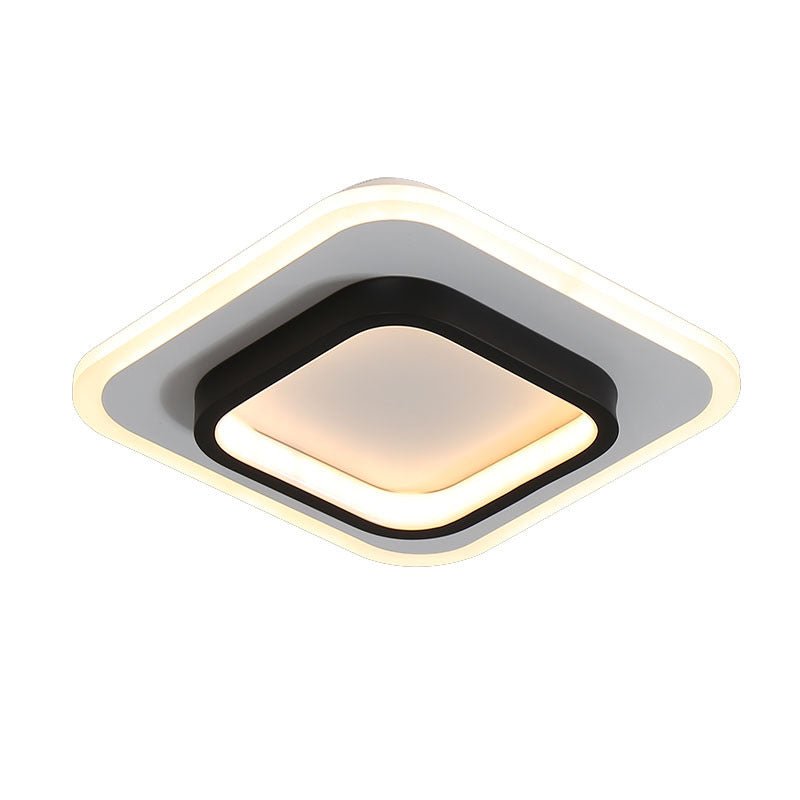 Modern Geometric Ceiling Lamp Aluminium 1 Light Flush Mount with Hole 2.5-4'' Dia