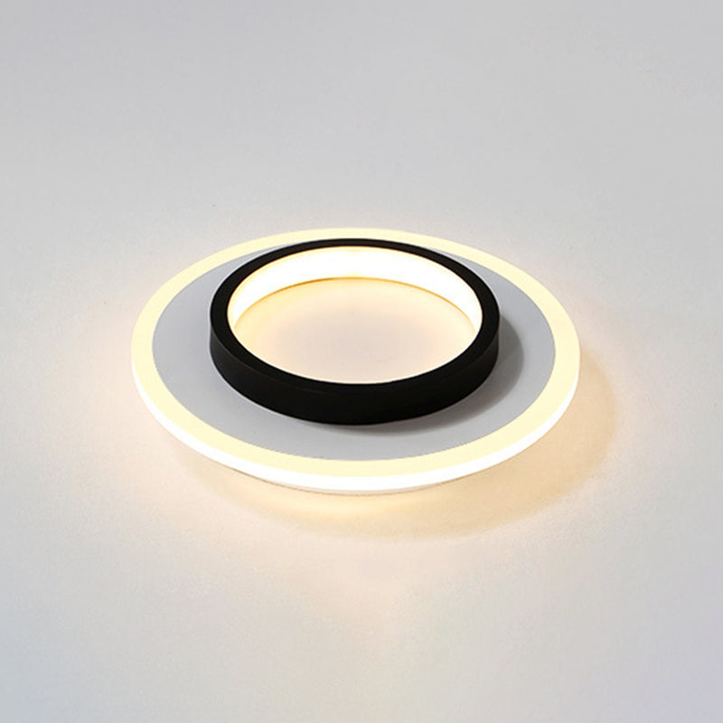Modern Geometric Ceiling Lamp Aluminium 1 Light Flush Mount with Hole 2.5-4'' Dia