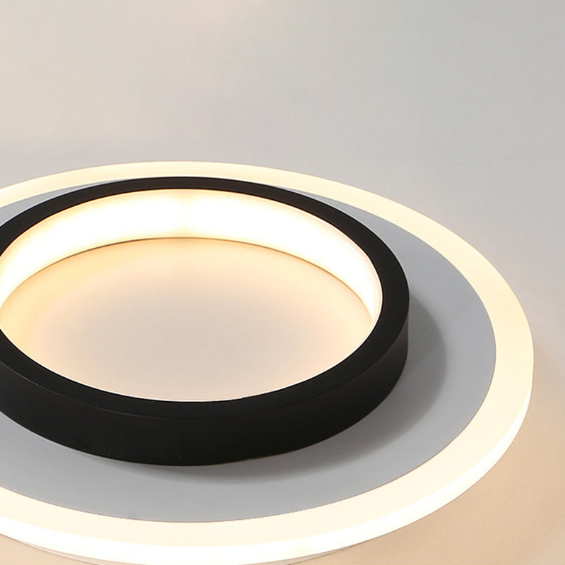 Modern Geometric Ceiling Lamp Aluminium 1 Light Flush Mount with Hole 2.5-4'' Dia