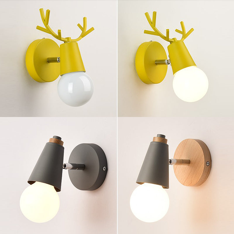 Modern Creative Macaron Wall Lamp Iron Geometric Wall Light for Interior Spaces