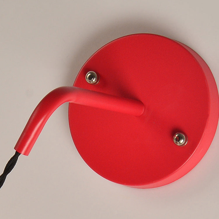 Modern Creative Hanging Wall Lamp Copper Tapered Macaroon Wall Light with Wrought Iron Shade