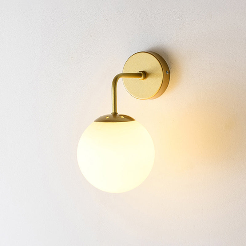 Spherical Shade Wall Lighting Nordic Style Glass 1 Lights Sconce Lamp for Bedroom
