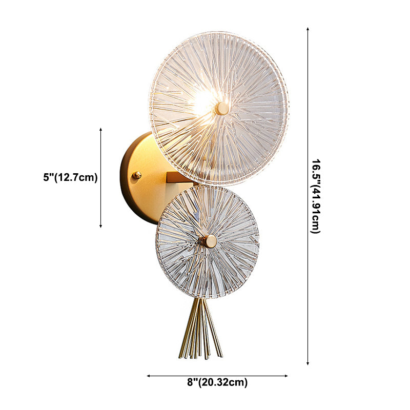 Double Circle Shade Wall Lighting Postmodern Style Glass 1 Lights Sconce Lamp