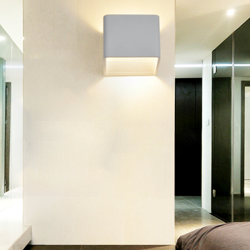 Luces de pared cuadradas de aluminio Moderno 1 cabezal de montaje en la pared para dormitorio