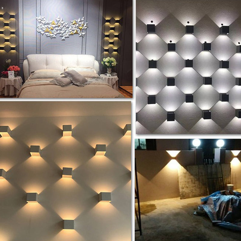 Aluminum Square Wall Lights Modern 1 Head Wall Mount Fixture for Bedroom