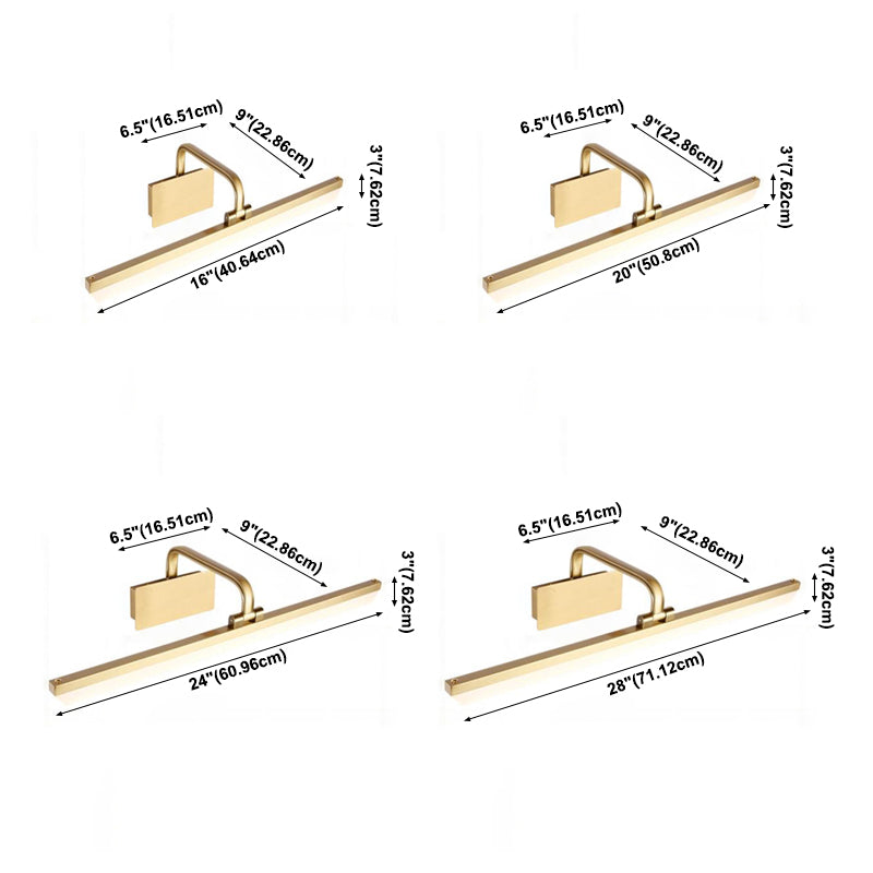 Linear Wall Sconce Lighting Modern Metal 1 Light Sconce Light in Gold