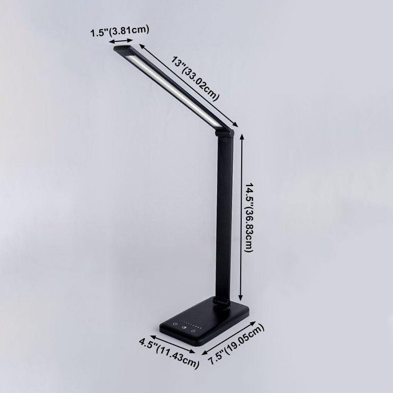 USB Table Lamp with Touch Control, Task Style Metal Folding Table Light