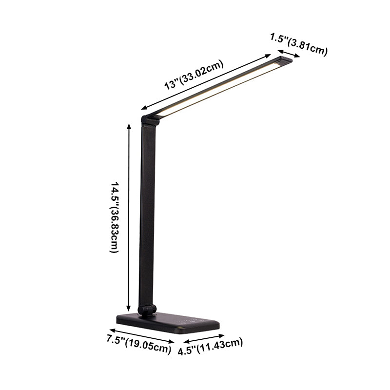 Lámpara de mesa USB con control táctil, Luz de mesa LED de plegado de tareas de metal para dormitorio