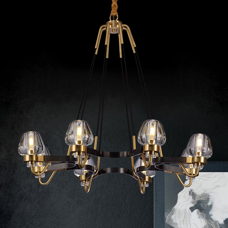 Multi -lichten kristal kroonluchter verlichtingsarmaturen moderne stijl cirkelvormige hanglamp