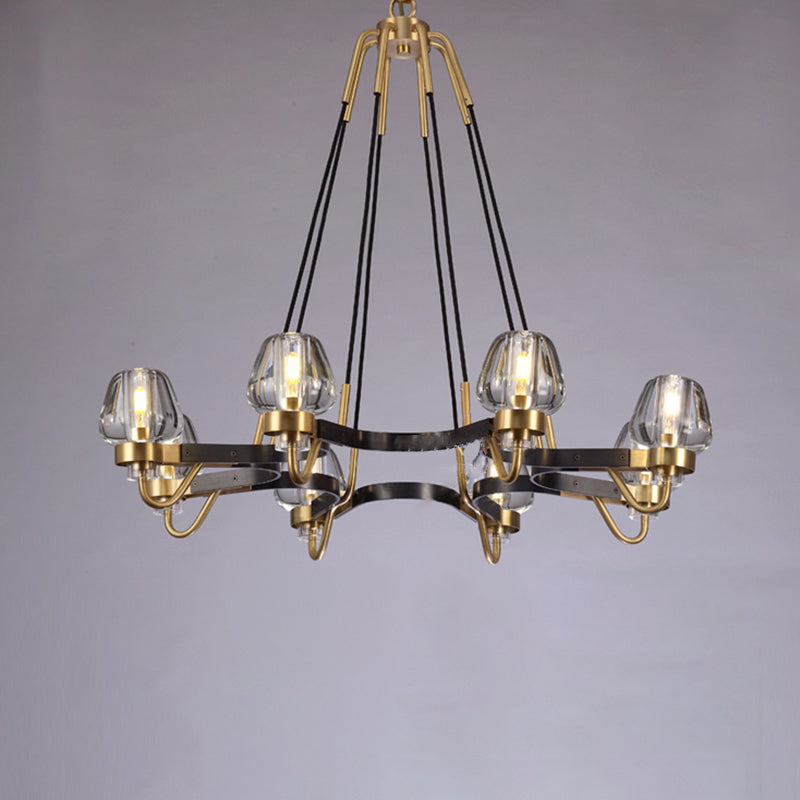 Multi -lichten kristal kroonluchter verlichtingsarmaturen moderne stijl cirkelvormige hanglamp