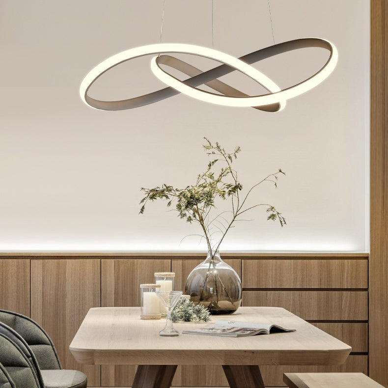 Modern karakteristiek LED Hangende lamp Acryl lineaire kroonluchter voor woonkamer