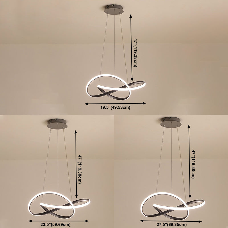 Modern karakteristiek LED Hangende lamp Acryl lineaire kroonluchter voor woonkamer